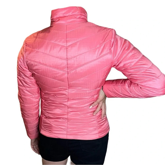 COLUMBIA Morning Light - Bubblegum Pink Quilted Jacket SZ XS Fitted Full Zip - Picture 8 of 8